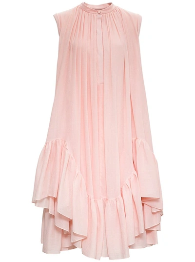 Shop Alexander Mcqueen Ruffled Asymmetric Dress In Pink