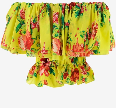 Shop Alexandre Vauthier Floral Printed Off In Multi