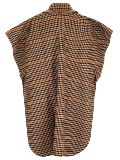 Shop Burberry Reversible Checked Cape In Multi