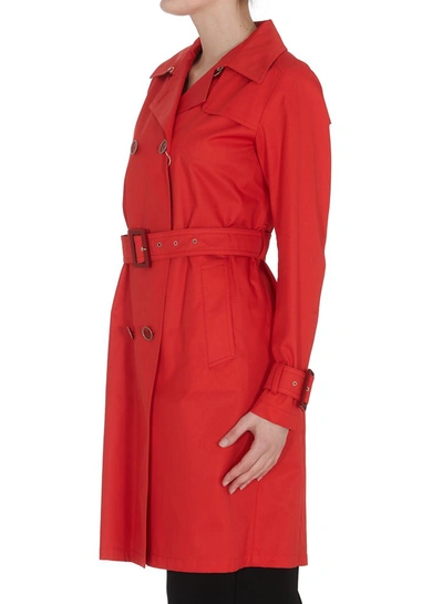 Shop Herno Delon Monogram Trench Coat In Red