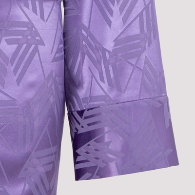 Shop Attico The  Geometric Motif Mini Shirt Dress In Purple