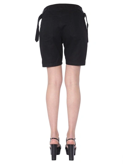 Shop Saint Laurent Lace Front Shorts In Black