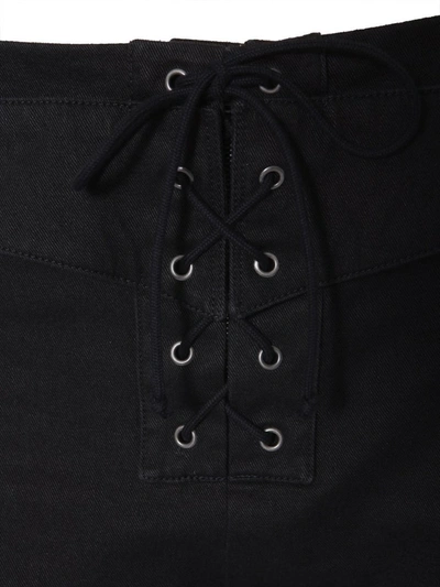 Shop Saint Laurent Lace Front Shorts In Black
