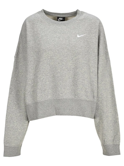 Shop Nike Sportswear Essential Sweatshirt In Grey