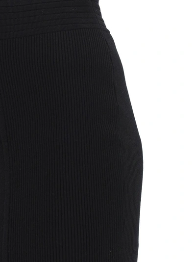 Shop Balmain Zipped Knitted Mini Skirt In Black