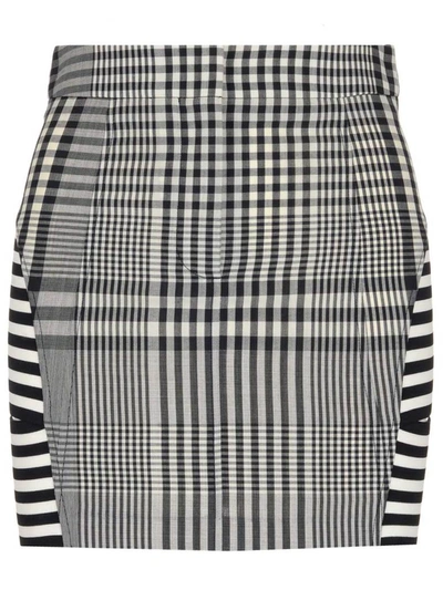 Shop Burberry Check Mini Skirt In Multi