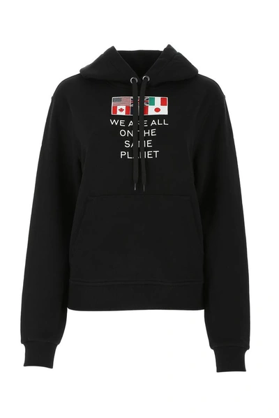 Shop Burberry We Are The Same Planet Hoodie In Black