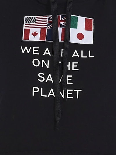 Shop Burberry We Are The Same Planet Hoodie In Black