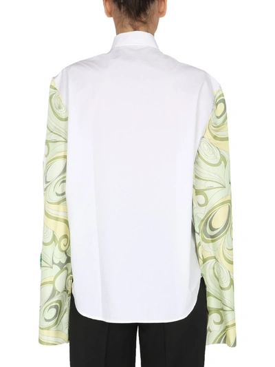 Shop Raf Simons Abstract Patterned Sleeves Shirt In Multi