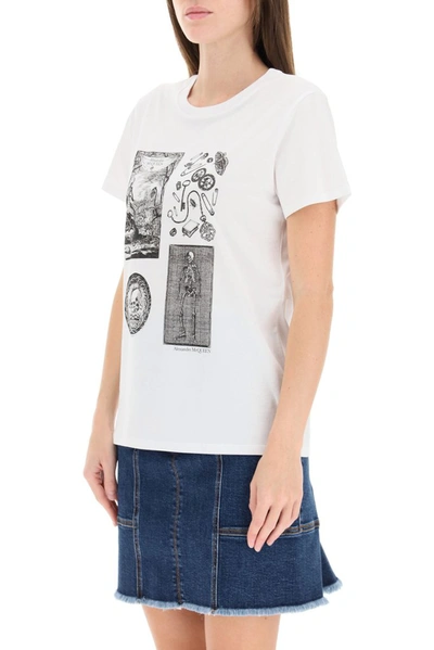 Shop Alexander Mcqueen Skull Graphic Print T In White