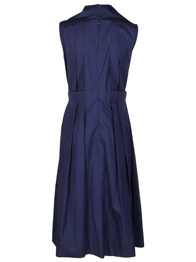 Shop Marni Sleeveless Shirt Midi Dress In Navy