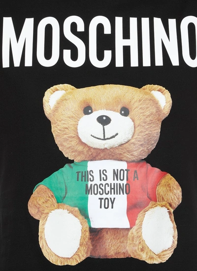 Shop Moschino Italian Teddy Bear Printed T In Black
