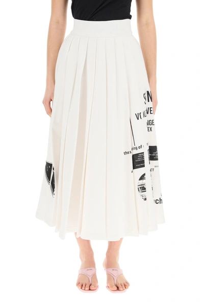 plastic Zie insecten Kwade trouw Prada Pleated Cotton Jersey Midi Skirt In White | ModeSens