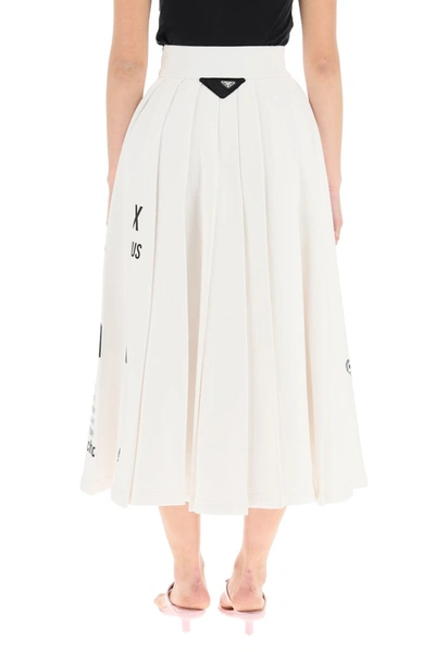 Shop Prada Graphic Printed Pleated Skirt In Multi