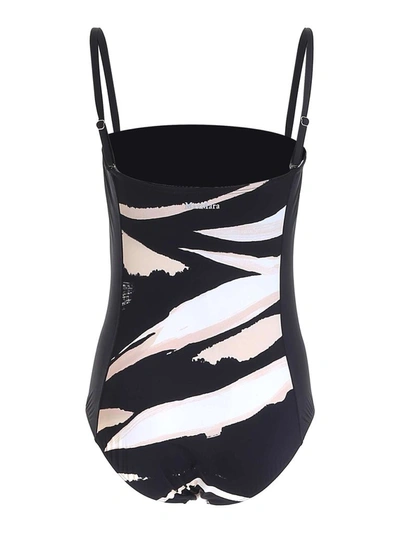 Shop Max Mara Beachwear Removable Shoulder Strap Swimsuit In Multi