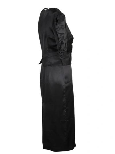 Shop Alessandra Rich Bow Midi Dress In Black