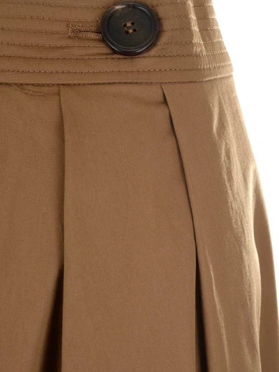 Shop Max Mara 's  Pleated Wrap Skirt In Brown