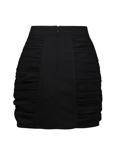 Shop Ganni Heavy Crepe Mini Skirt In Black