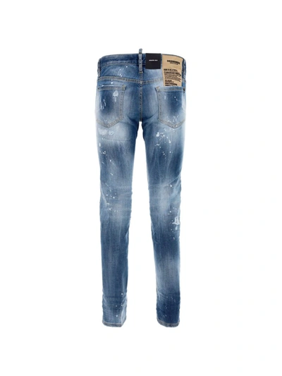 Shop Dsquared2 Ripped Skinny Leg Jeans In Blue