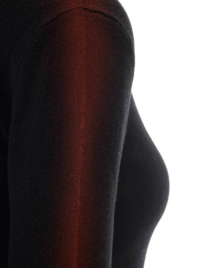 Shop Marni Contrast Detail Knit Dress In Black