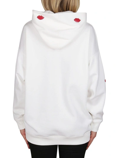 Shop Valentino Vltn Le Rouge Embroidered Hoodie In White