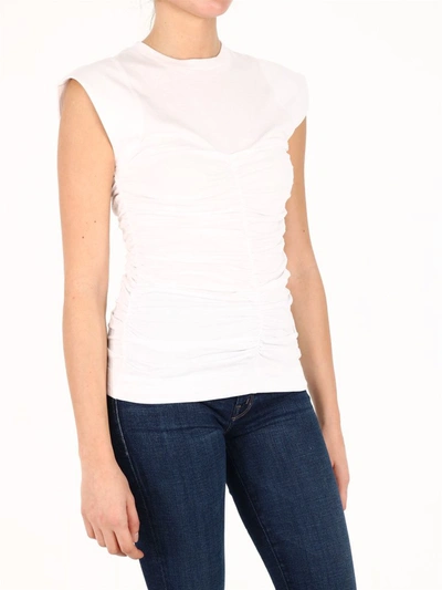 Shop Ganni Basic Fitted Top In White