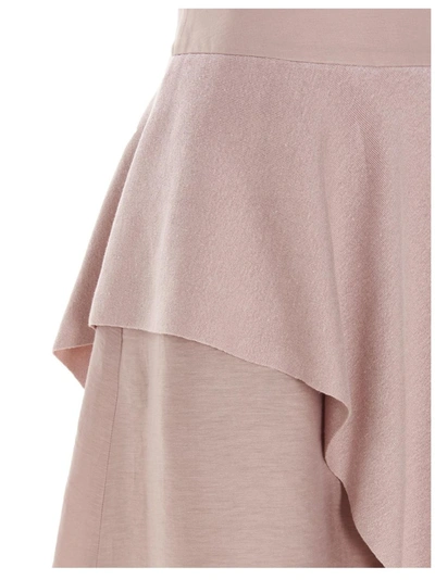 Shop Agnona Asymmetric Drape Midi Skirt In Pink