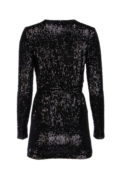 Shop Saint Laurent Sequins Mini Dress In Black