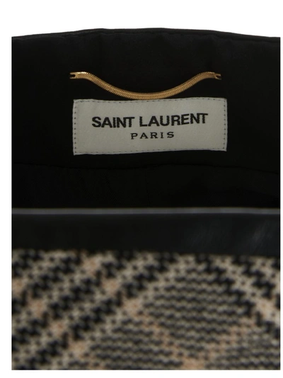 Shop Saint Laurent Houndstooth Pencil Skirt In Multi