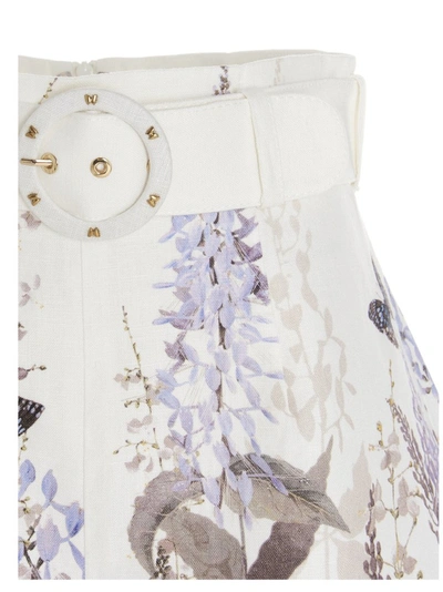 Shop Zimmermann Luminous Belted Shorts In Multi