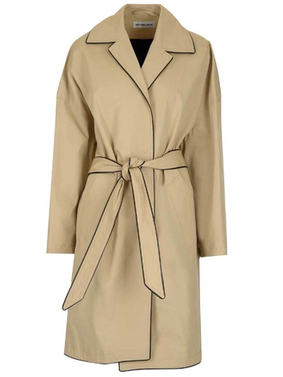 Balenciaga Ladies Beige Belted Trench Coat | ModeSens