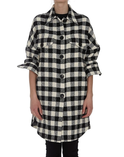 Shop Palm Angels Oversize Checked Overshirt In Multi