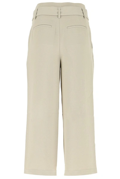 Shop Michael Michael Kors Belted Cropped Trousers In Grey