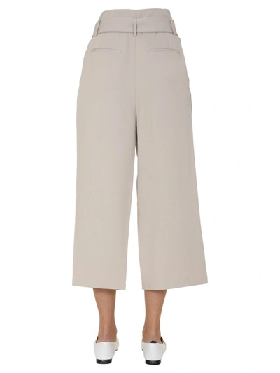 Shop Michael Michael Kors Belted Cropped Trousers In Grey