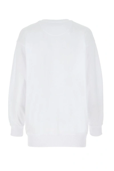Shop Fendi Logo Embroidered Sweatshirt In White