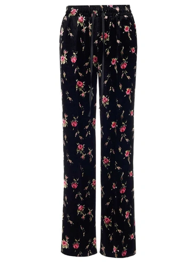 Shop Red Valentino Redvalentino Sweet Roses Print Pants In Black