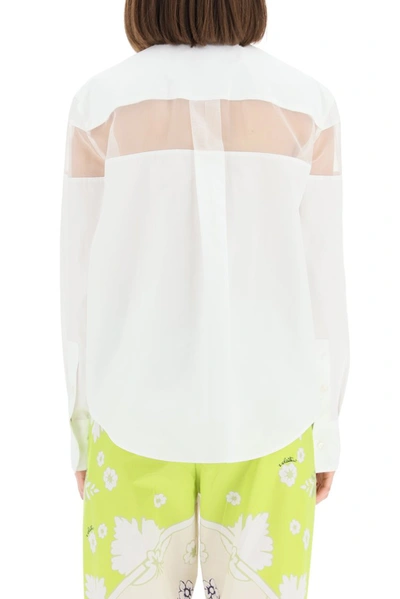 Shop Valentino Sheer Panelled Shirt In White