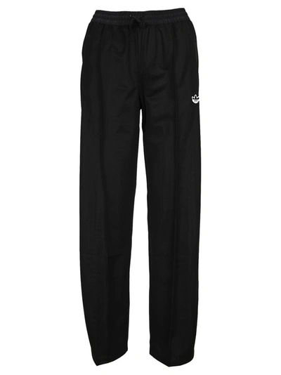 Shop Adidas Originals Wide Leg Track Pants In Black