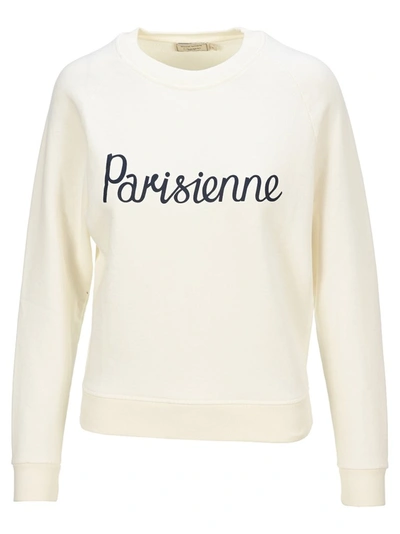 Shop Maison Kitsuné Parisienne Vintage Sweatshirt In White