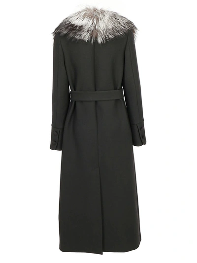 Shop Dolce & Gabbana Fur Collar Coat In Black