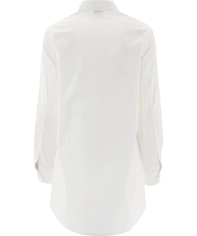 Shop Aspesi Poplin Longline Shirt In White