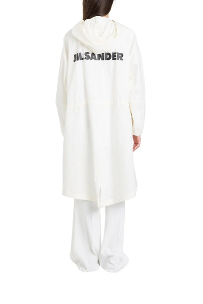 Shop Jil Sander Logo Raincoat In White