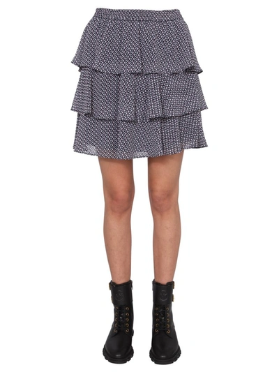 Shop Michael Michael Kors Floral Print Ruffled Mini Skirt In Multi