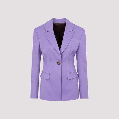 Shop Attico The  Tailored Side Pocket Jacket In Purple
