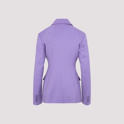 Shop Attico The  Tailored Side Pocket Jacket In Purple