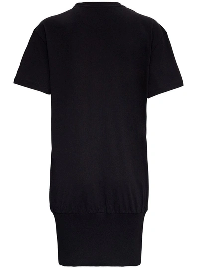 Shop Valentino Logo Print Jersey Dress In Black