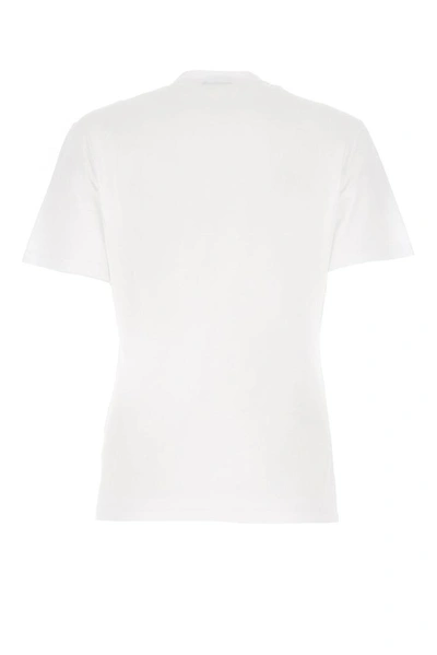 Shop Versace Embroidered Gv Signature T In White