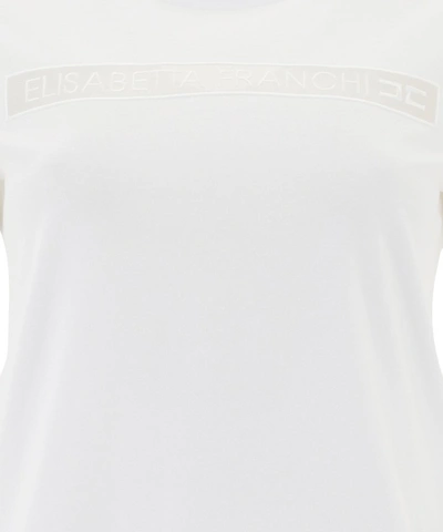 Shop Elisabetta Franchi Logo Crewneck T In White