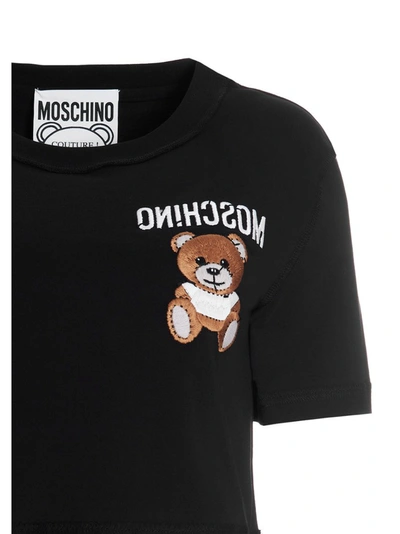 Shop Moschino Inside Out Teddy Cropped T In Black