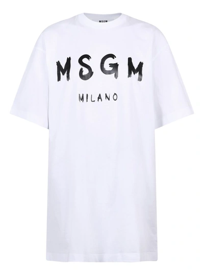 Shop Msgm Logo Print Crewneck T In White